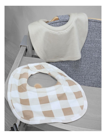BUBBA SUNDAE 2PK DRIBBLE BIBS - CHESTNUT