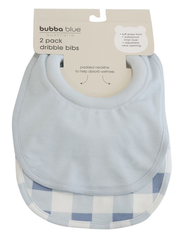 BUBBA SUNDAE 2PK DRIBBLE BIBS - BLUEBERRY