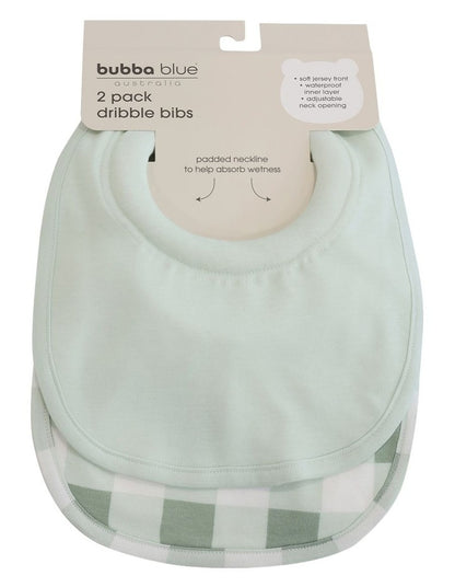 BUBBA SUNDAE 2PK DRIBBLE BIBS - GREENTEA