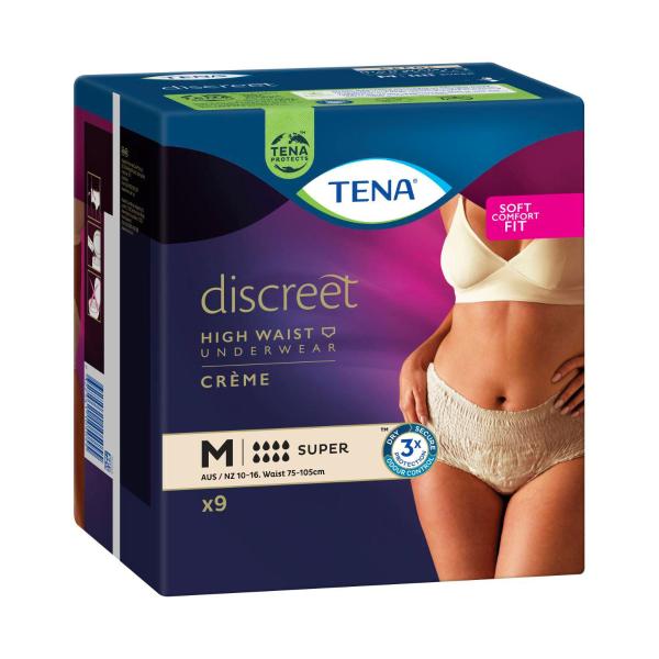 TENA DISCREET SUPER INCONTINENCE PANTS MEDIUM 9 PACK