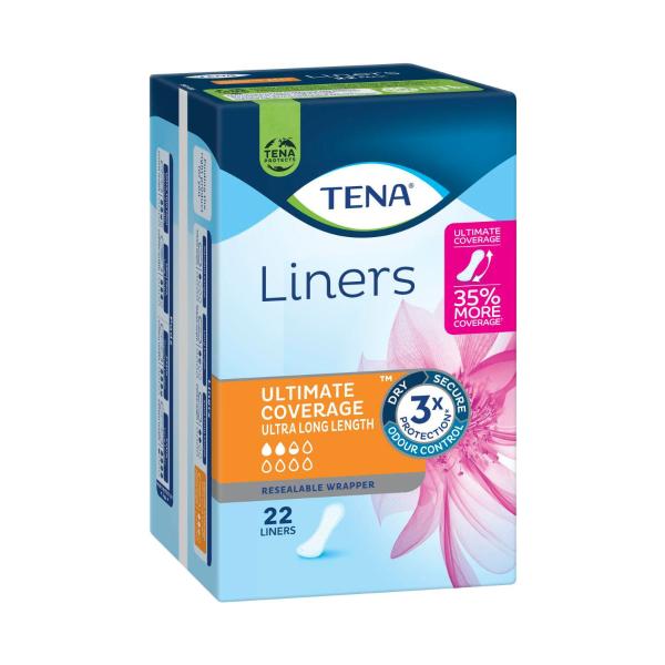 TENA ULTIMATE COVERAGE ULTRA LONG LINERS 22 PACK