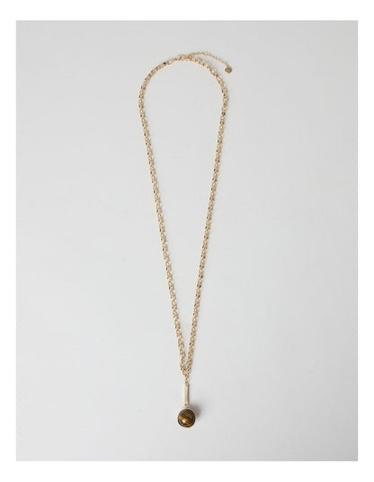 Ball Pendant Necklace in Brown