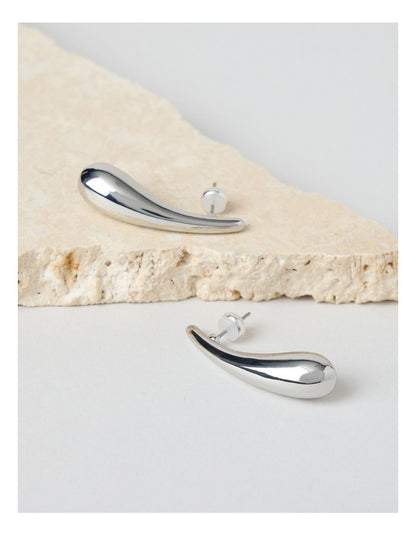 Smooth Drop Earring in Silver