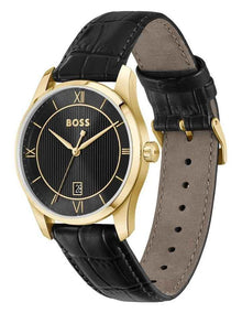 Principle Prestige Black Calfskin Black Dial Men's Watch