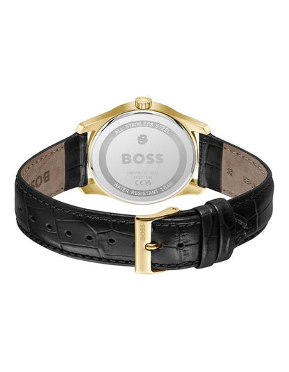 Principle Prestige Black Calfskin Black Dial Men's Watch