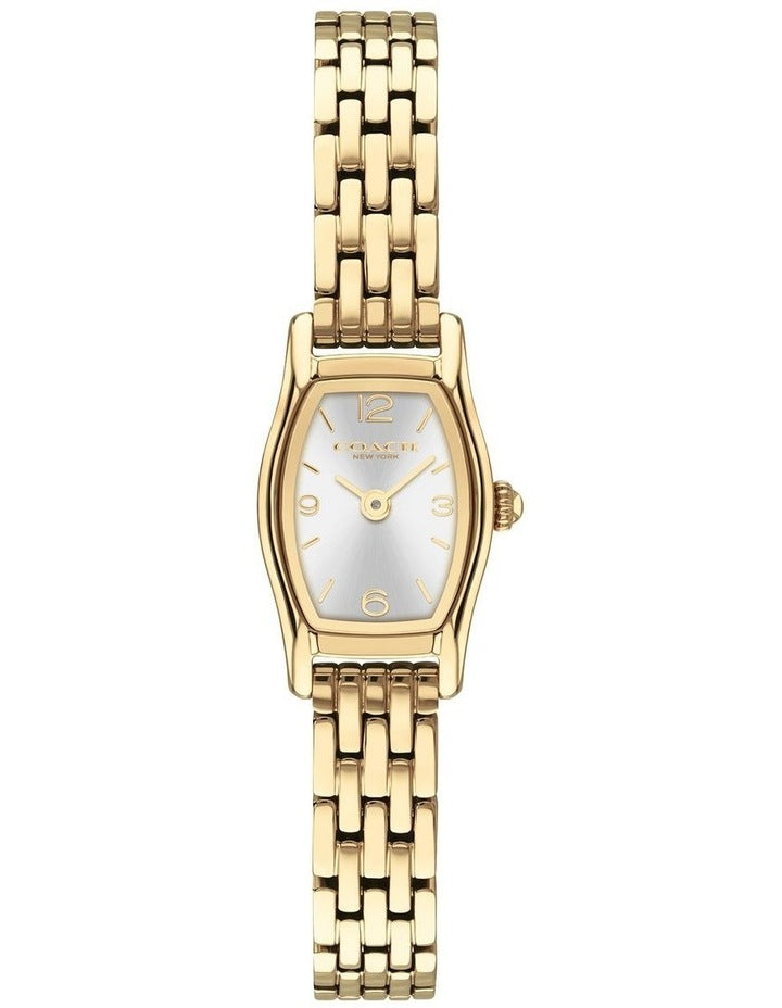 Greta IP Thin Gold Steel Silver White Dial Women's Watch