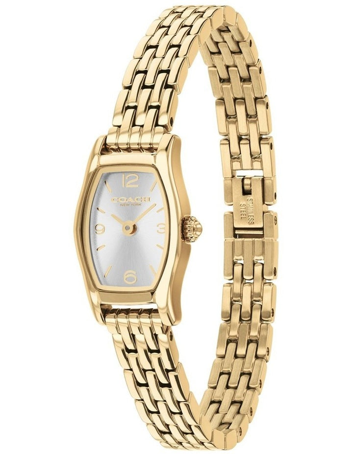 Greta IP Thin Gold Steel Silver White Dial Women's Watch