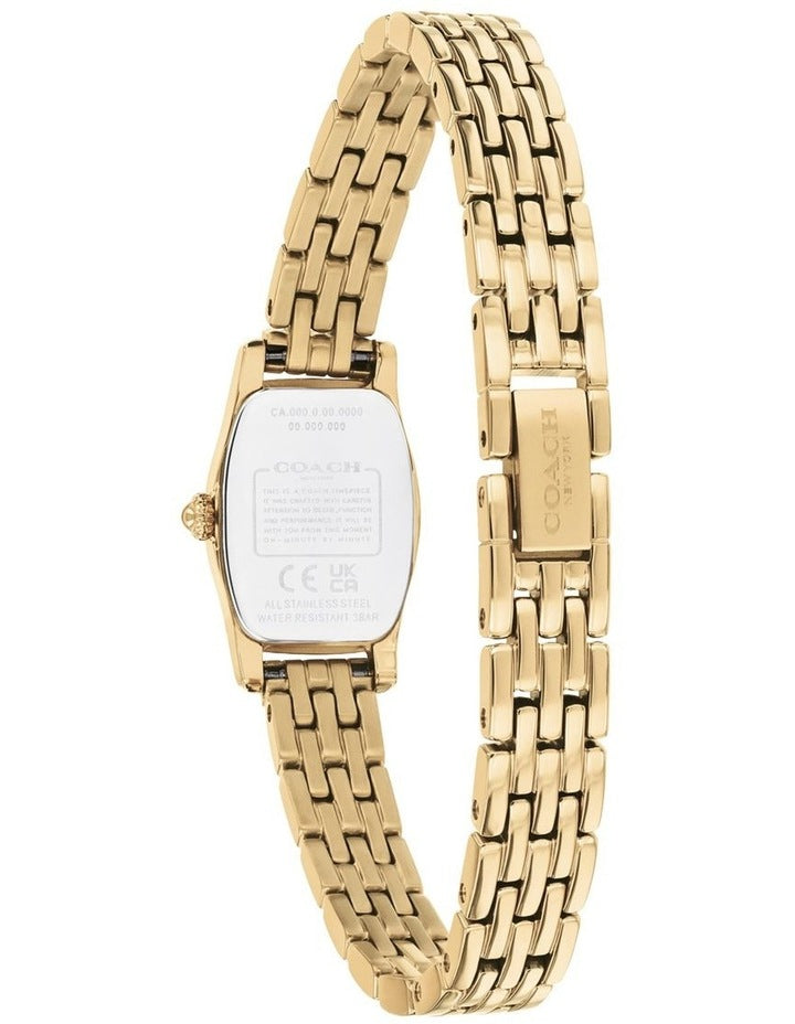 Greta IP Thin Gold Steel Silver White Dial Women's Watch