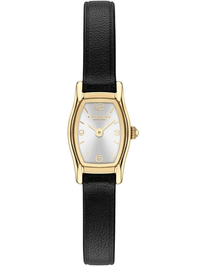 Greta Black Calfskin Silver White Dial Women's Watch