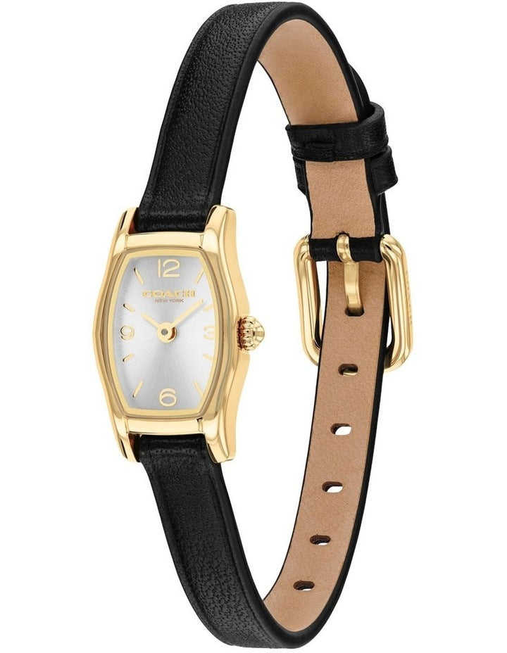 Greta Black Calfskin Silver White Dial Women's Watch