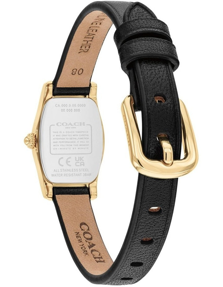 Greta Black Calfskin Silver White Dial Women's Watch