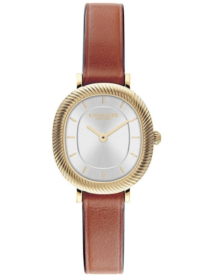 Harlow Saddle Calfskin Silver White Dial Women's Watch