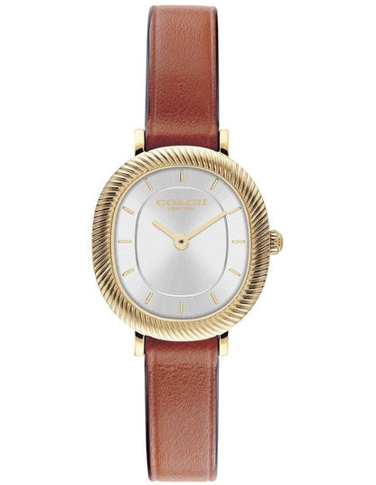 Harlow Saddle Calfskin Silver White Dial Women's Watch