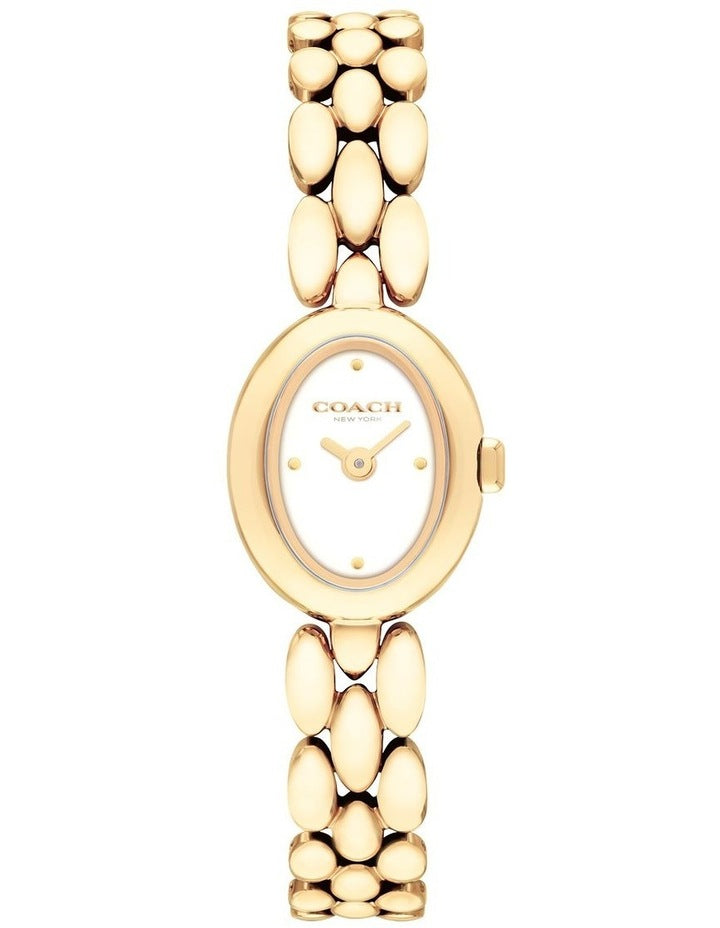 Sammy IP Thin Gold Steel Chalk Dial Women's Watch