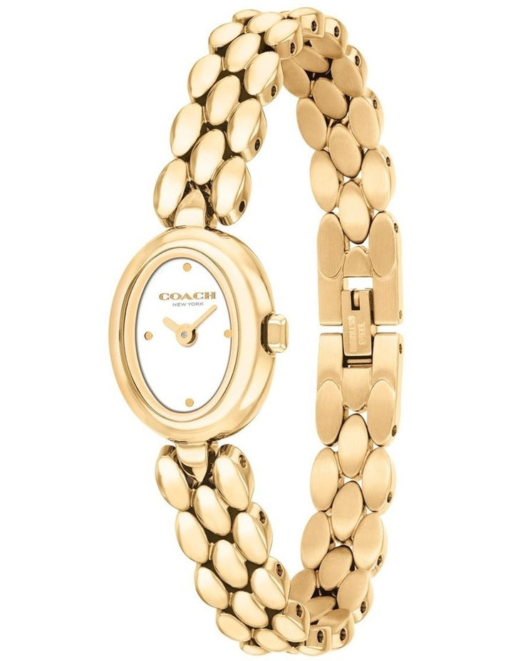 Sammy IP Thin Gold Steel Chalk Dial Women's Watch