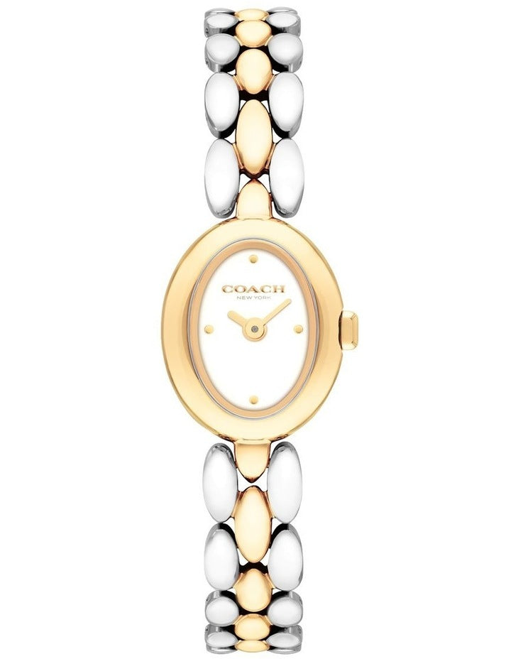 0ammy Stainless Steel & Gold Steel Chalk Dial Women's Watch