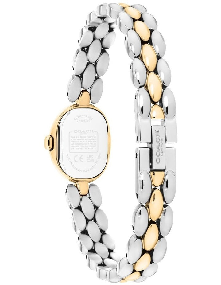 0ammy Stainless Steel & Gold Steel Chalk Dial Women's Watch