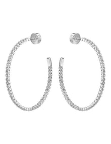 Kassy Divine Stainless Steel & Crystals Hoop Earrings