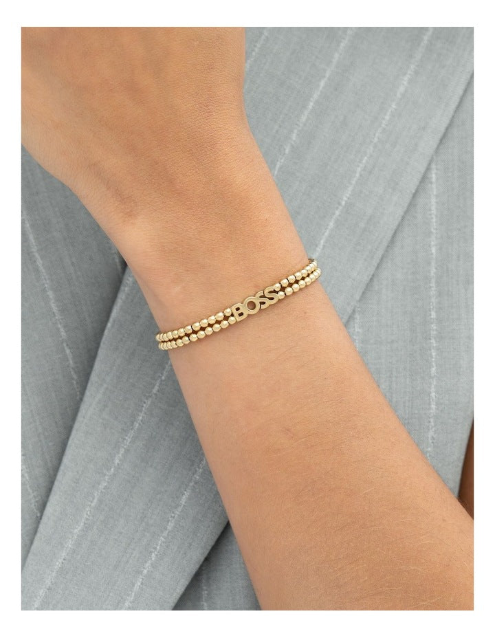 Kassy Beads Gold Steel Women's Bead Bracelet