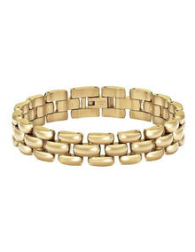 Gold Steel Women's Metal Link Bracelet