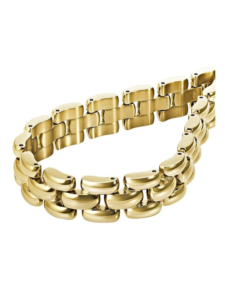 Gold Steel Women's Metal Link Bracelet