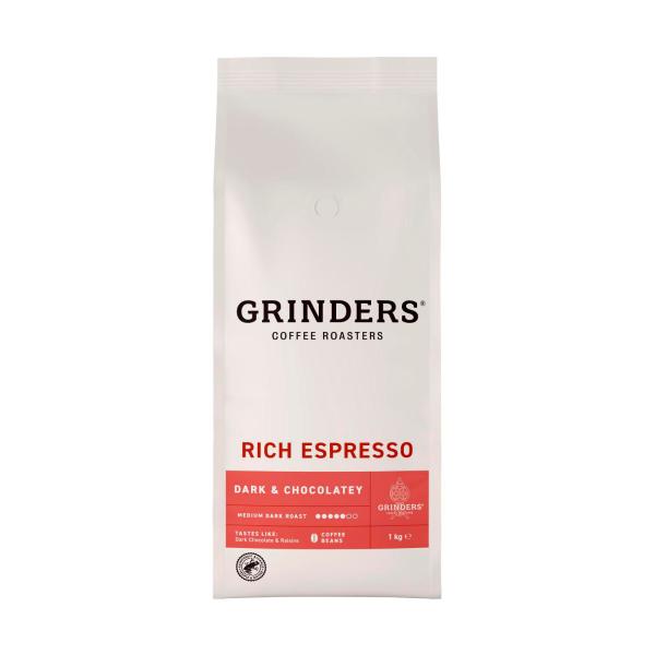 GRINDERS RICH ESPRESSO COFFEE BEANS 1KG