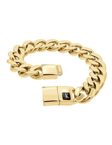 Gold Steel Men's Chain Bracelet