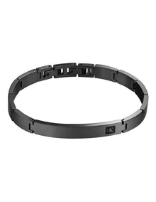 Grey Steel Men's Metal Link Bracelet