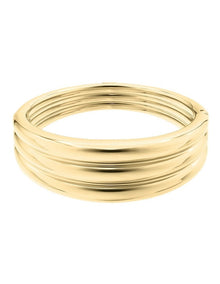 Gold Steel Women's Hinge Bangle