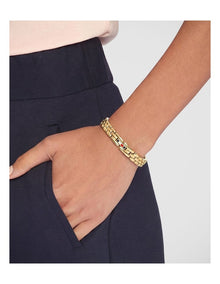 Gold Steel Women's Metal Link Bracelet