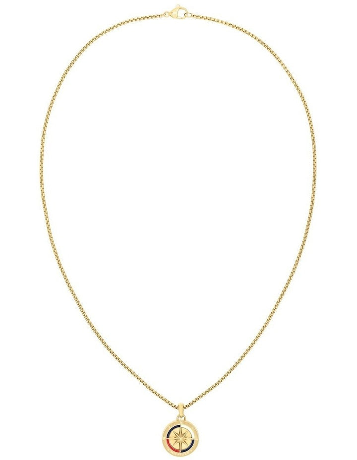 Gold Steel Men's Pendant Necklace