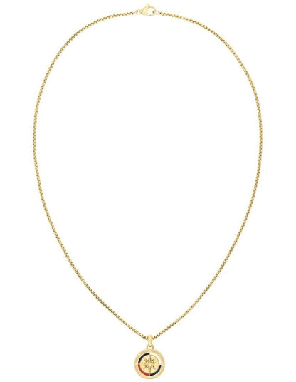 Gold Steel Men's Pendant Necklace