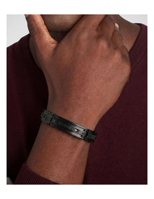 Black Steel Men's Metal Link Bracelet