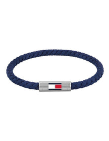 Stainless Steel & Blue Nylon Men's Nylon Bracelet