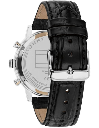 Kane Black Leather Dark Grey Dial Men's Watch