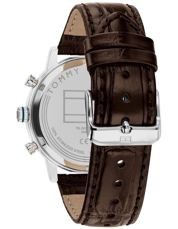 Kane Dark Brown Leather Blue Dial Men's Watch