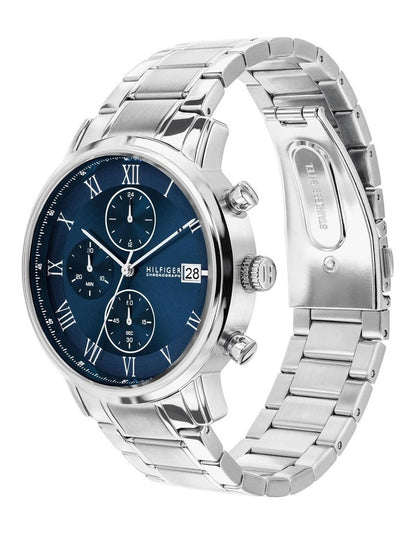 Kane Stainless Steel Navy Dial Men's Watch