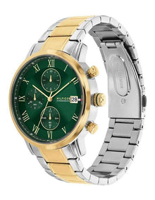 Kane SS & IP Thin Gold Steel Green Dial Men's Watch