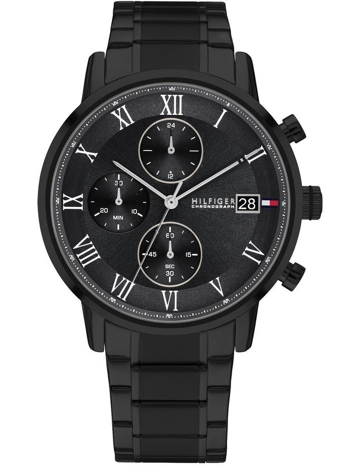 Kane IP Black Steel Black Dial Men's Watch