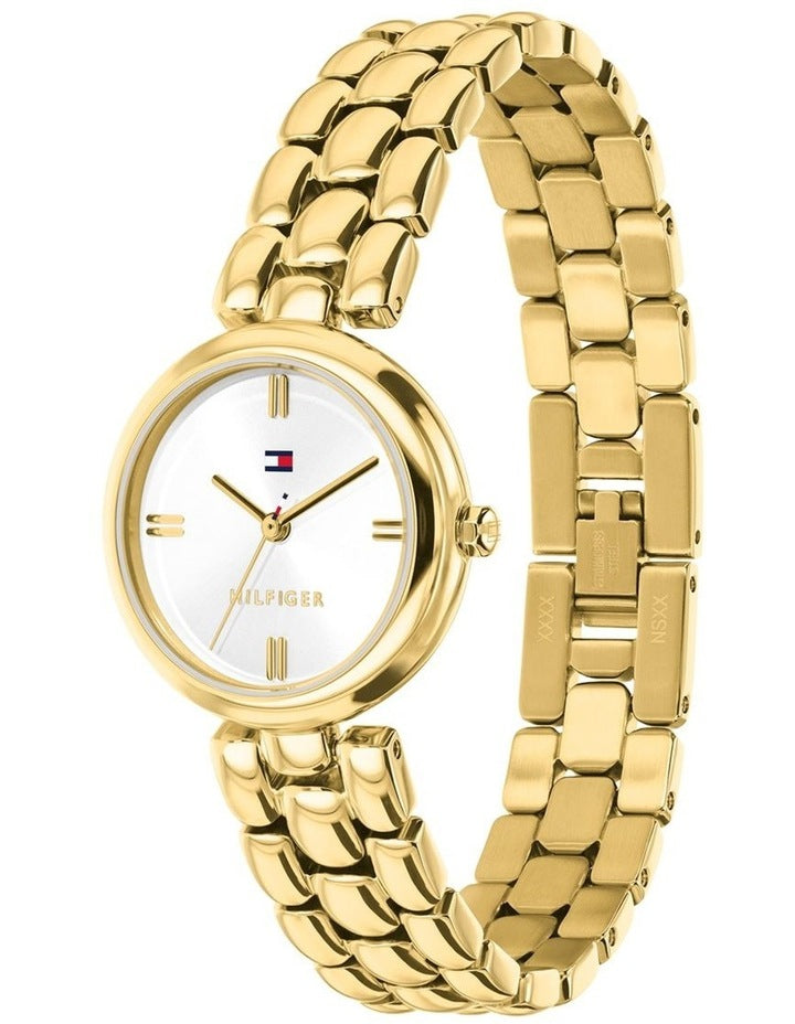 Annie IP Thin Gold Steel White Dial Women's Watch