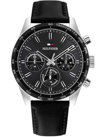 Hampton Black Leather Black Dial Men's Watch