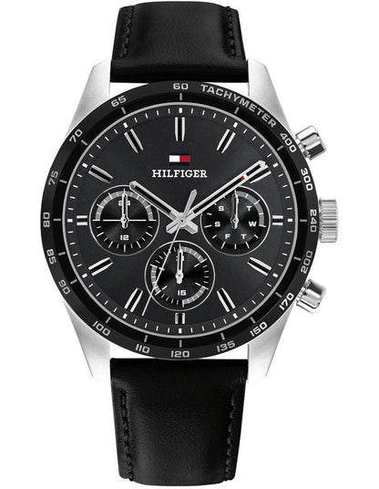Hampton Black Leather Black Dial Men's Watch