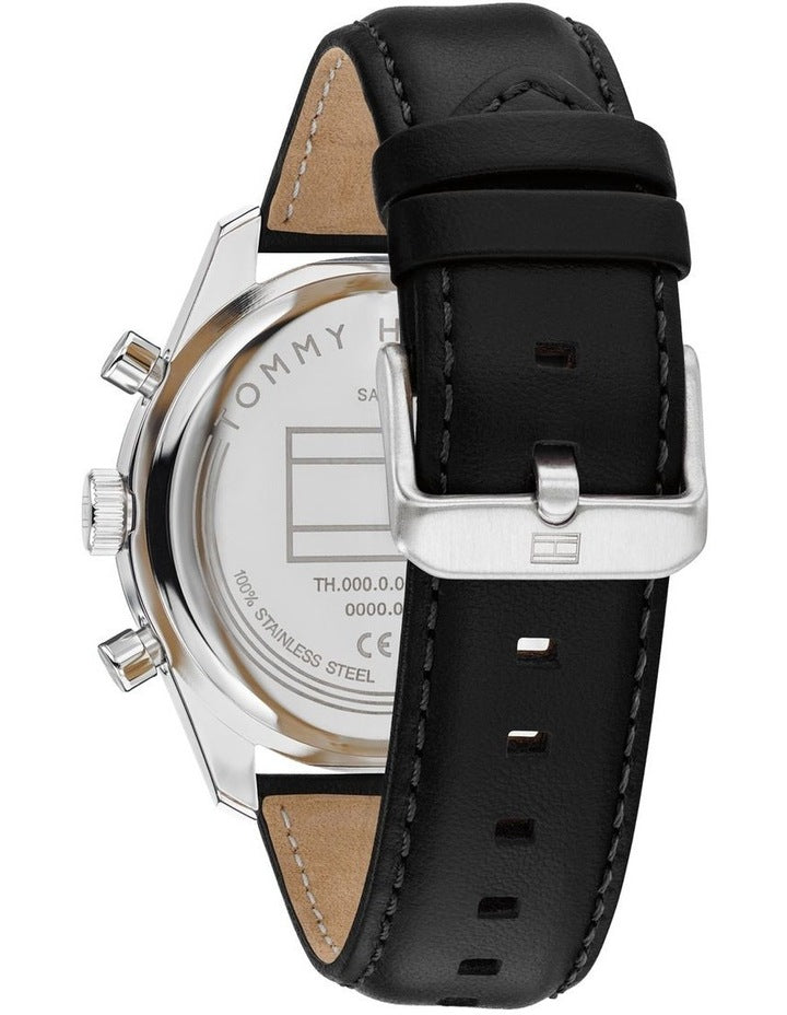 Hampton Black Leather Black Dial Men's Watch