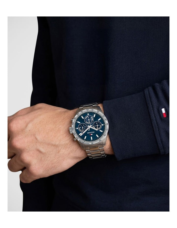 Hampton Stainless Steel Navy Dial Men's Watch