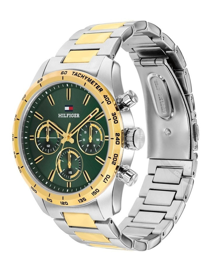 Hampton Stainless Steel & IP Thin Gold Steel Green Dial Men's Watch