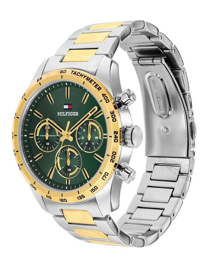 Hampton Stainless Steel & IP Thin Gold Steel Green Dial Men's Watch