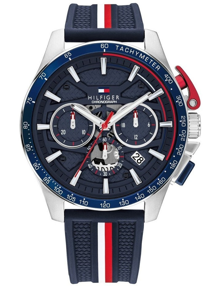 Bank Navy Silicone Navy Dial Men's Watch