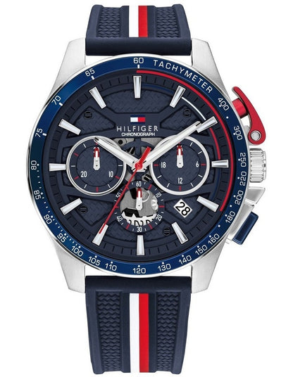 Bank Navy Silicone Navy Dial Men's Watch