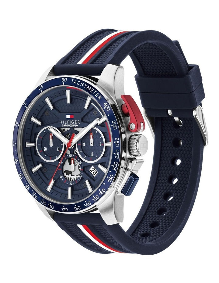 Bank Navy Silicone Navy Dial Men's Watch