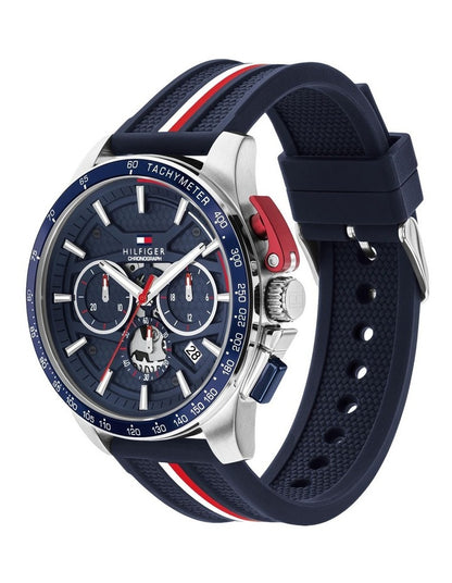 Bank Navy Silicone Navy Dial Men's Watch